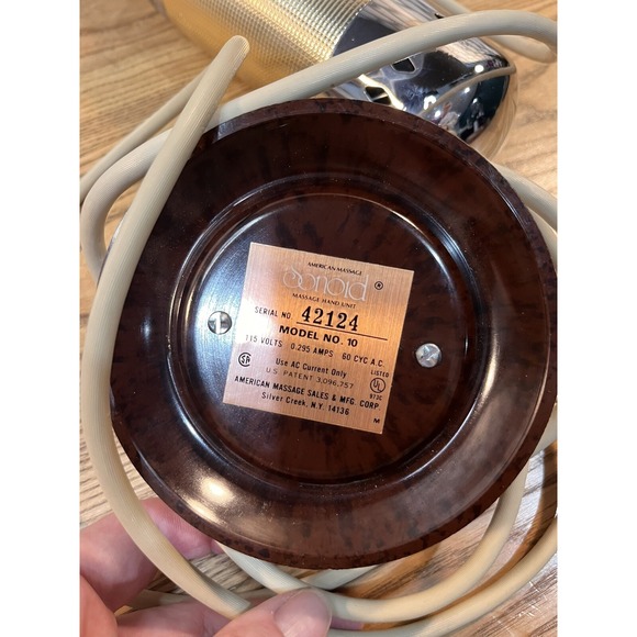 Vintage American Massage Products Sonoid Variable Speed Hand Massager Model‎ 10 - Picture 7 of 7